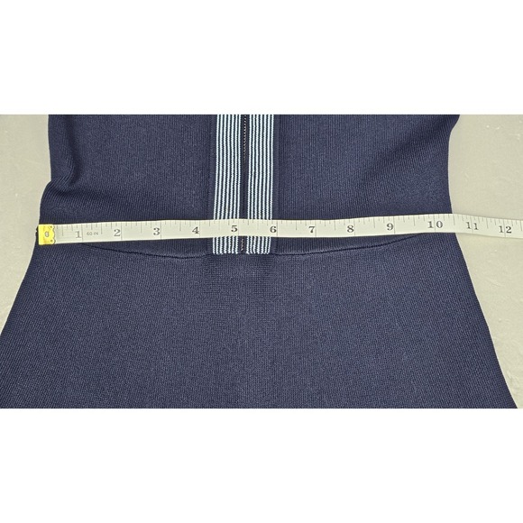 Sandro Dress Womens XS Navy Blue Marine Striped-trim Knitted Mini School Girl - Picture 5 of 9